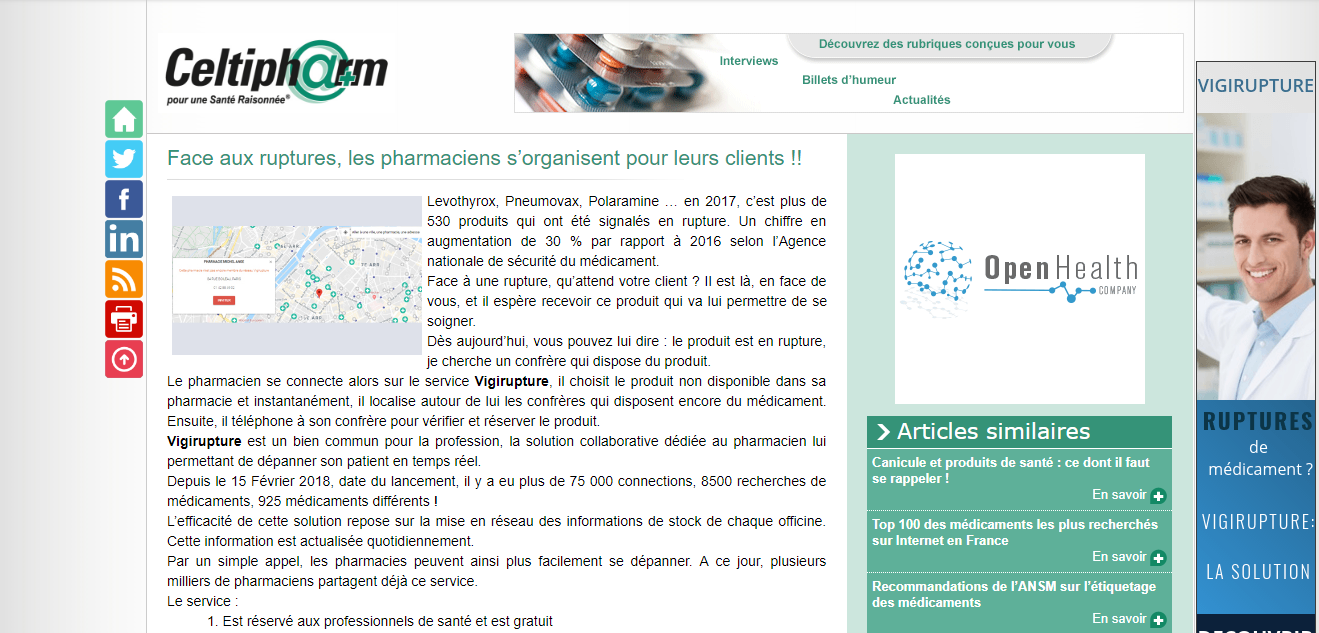 Vigirupture à La UNE Sur CELTIPHARM ! – Vigirupture